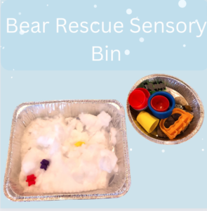 Snow Day Sensory Bin Bear Rescue