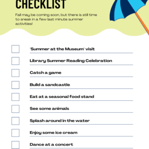 CT end of summer checklist