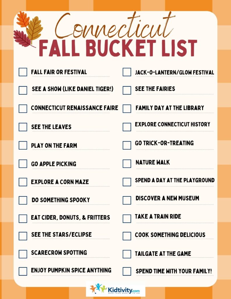 2024 Connecticut Fall Bucket List - Kidtivity.com